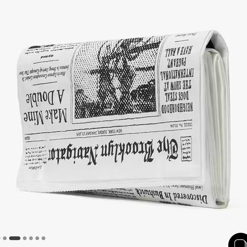 NWT & Sealed Glitzy Ritzy Newspaper Clutch Kate Spade